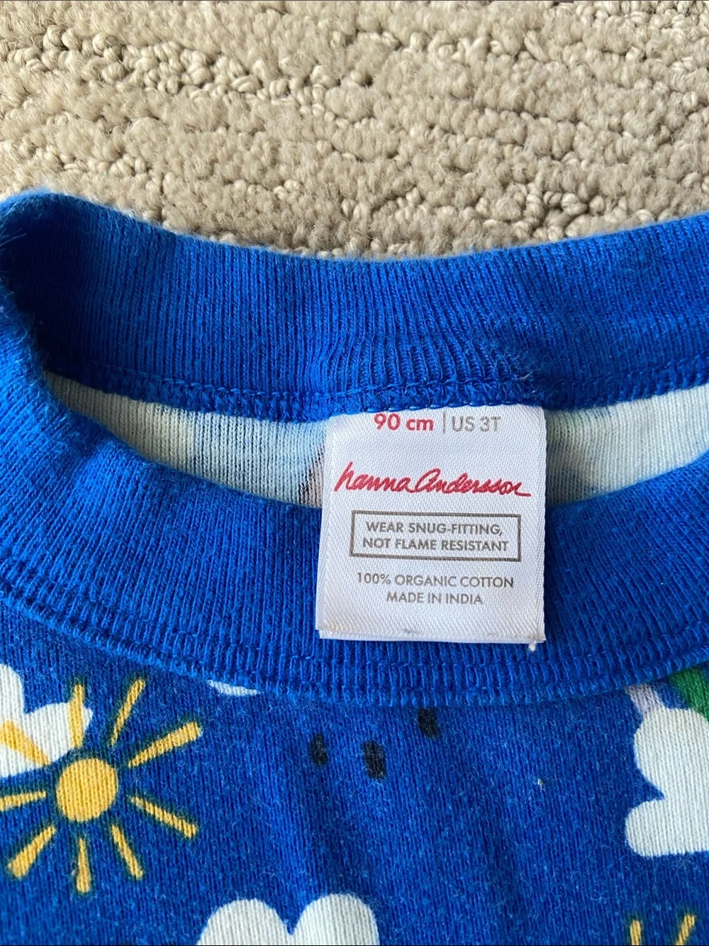 Hanna Andersson Royal Blue Rainbow & Cloud Pajama Set
